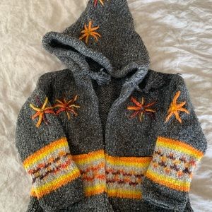 Handmade knitted boho girls sweater